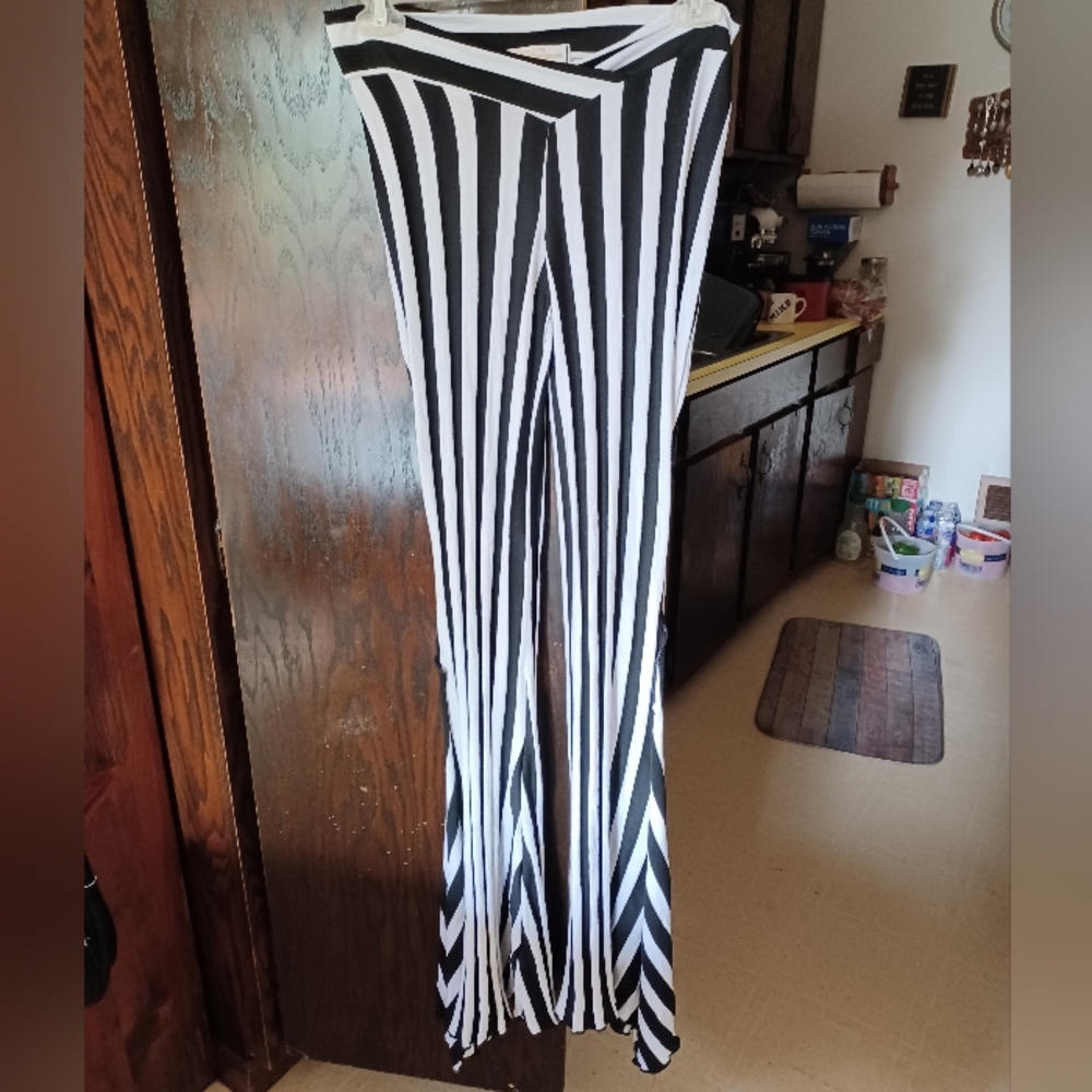 Muse Of The Harlequin Striped flare pants
